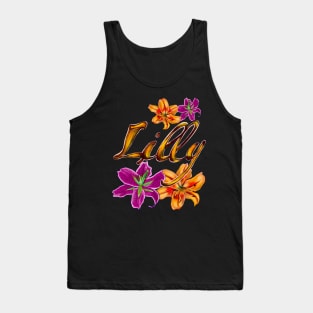 Top 10 best personalised gifts 2022  - Lilly ,personalised,personalized name with painted lilies Tank Top